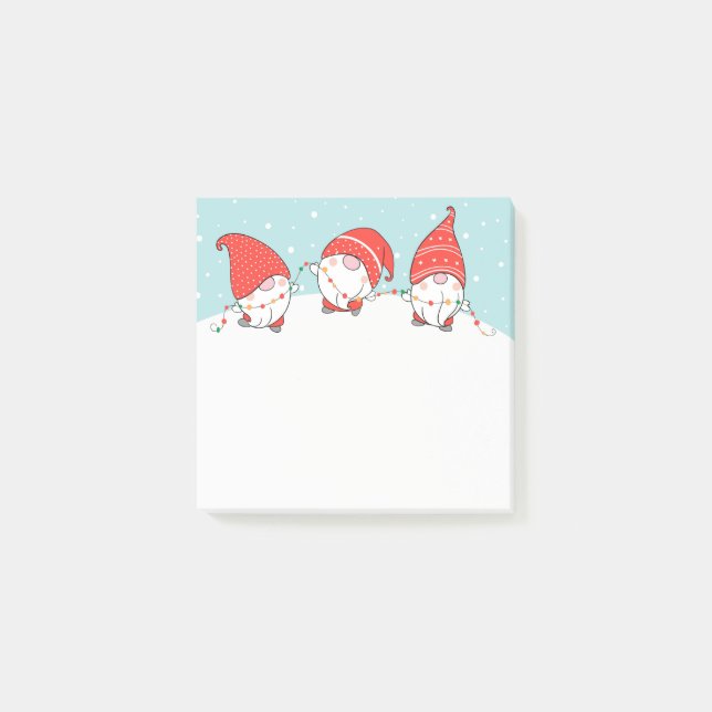 Post-it® Trois Gnomes de Noël Elves Post-It Notes (Devant)