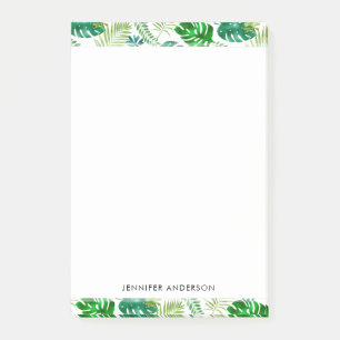 Post-it® Tropical Jungle Vert Blanc Monstera Palm Feuilles
