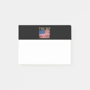 Post-it® Trump 2024 Elegant Gold Vintage American Drapeau