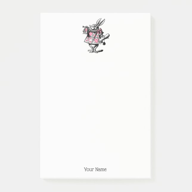 Post-it® Trumpeter Alice de la Cour du lapin blanc au pays  (Devant)