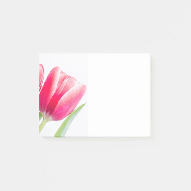 Post-it® Tulipe rose à la feuille verte (Devant)