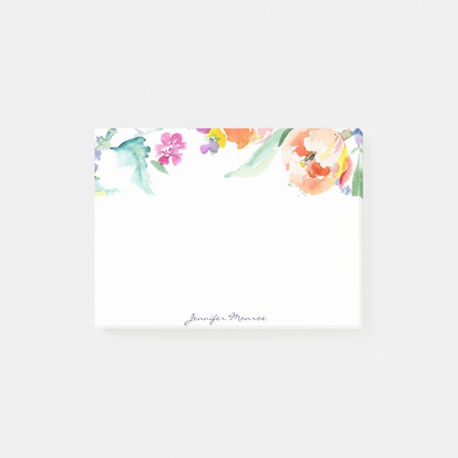 Post-it® Tulipes colorées à l'aquarelle personnalisée (Devant)