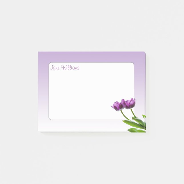 Post-it® Tulipes jumelles pourpres Printemps photo florale (Devant)