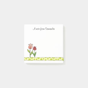 Post-it® Tulipes rouges et roses Personnalisées 3 x 3