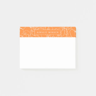 Post-it® Turmeric Orange Simply Floral Personnalisé