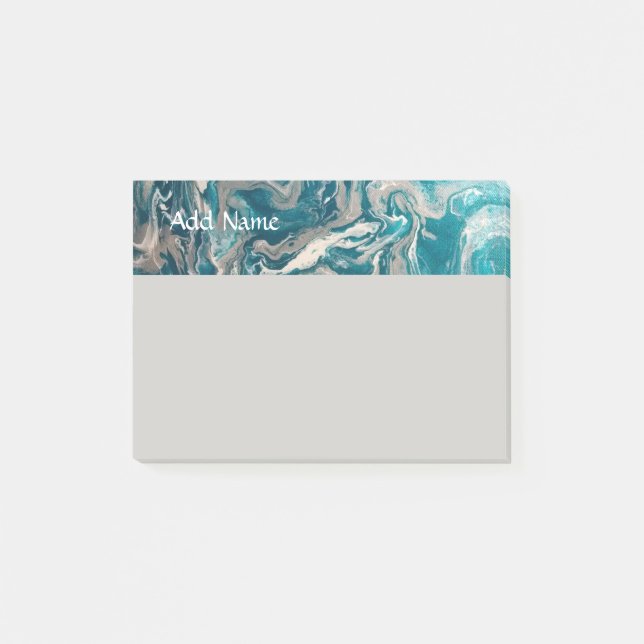 Post-it® Turquoise Abstrait Personnalisé Post Notes 4x3 (Devant)