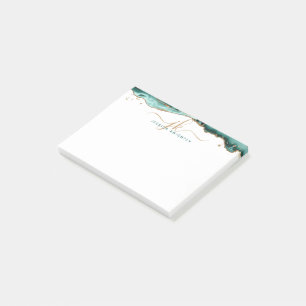 Post-it® Turquoise Agate Geode Gold Parties scintillant Scr