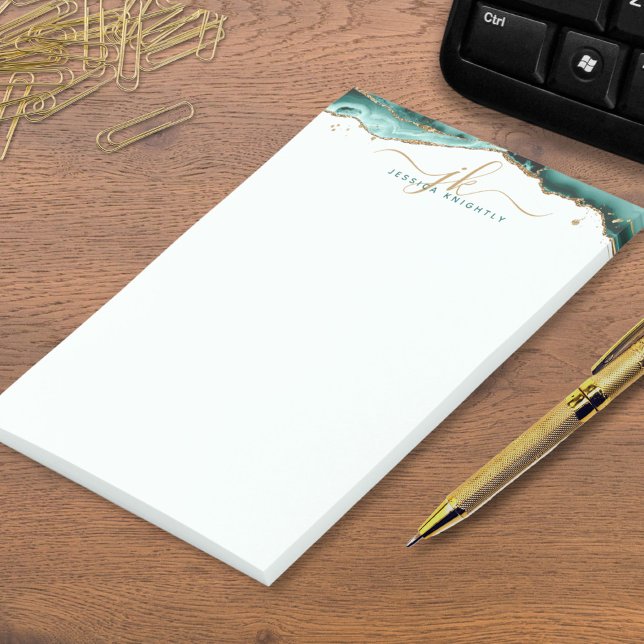 Post-it® Turquoise Agate Geode Gold Parties scintillant Scr (Créateur téléchargé)