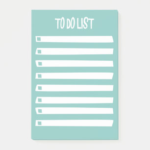 Post-it® Turquoise Bleu Blanc Simple Liste de Tâches Fémini