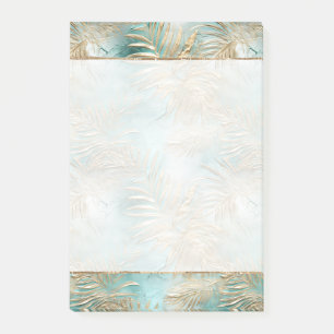 Post-it® Turquoise Glam Gold White Feuilles tropicaux