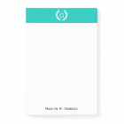 Turquoise Laine de blé blanc Wreath Monogramme ini