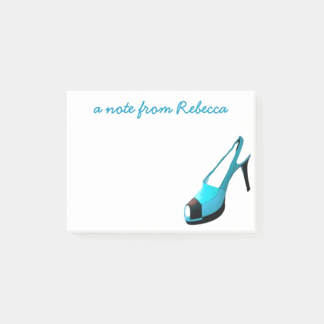 Post-it® Turquoise mignonne de chaussure de talon haut (Devant)