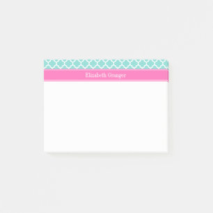 Post-it® Turquoise Wht Moroccan #5 Hot Pink2 Nom Monogram