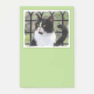 Post-it® Tuxedo Chat dans la peinture de fenêtre Art animal