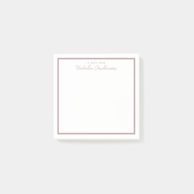 Post-it® Typographie minimale Décontracté Script Pastel Ros (Devant)