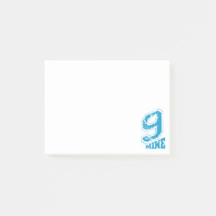 Post-it® Typographie Rétro Minimaliste bleu Numéro Neuf