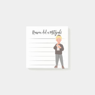 Post-it® Tzedaka Mitzvah Notes - Boy Giving Tzedaka