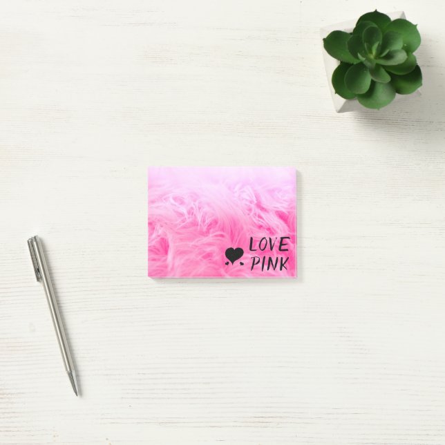 Post-it® Ultime fourrure Faux Rose Chaud (Bureau)
