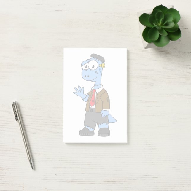Post-it® Un Brontosaur Dessiné, Habillé Comme Frankenstein. (Bureau)