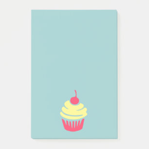 Post-it® Un cupcake de rose et de jaune avec Cherry On Top