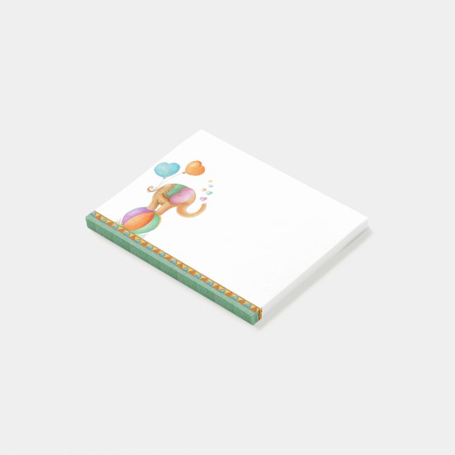 Post-it® Un éléphant qui pleure sur un billet d'art à bille (Incliné)