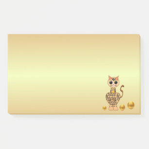 Post-it® Un joli dessin de chat tigre en or
