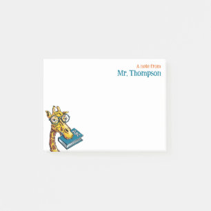 Post-it® Un message de l'enseignant avec nom - Girafe Ridic
