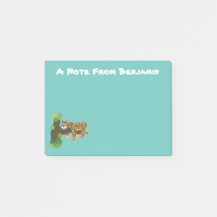 Post-it® Un mignon léopard dormant dans un arbre dessin ani