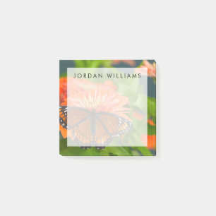 Post-it® Un papillon vice-roi sur des zinnias orange