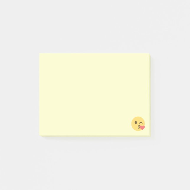 Post-it® Un visage souffler un Kiss Emoji (Devant)