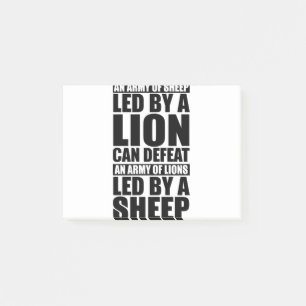 Post-it® Une Armée De Moutons Dirigée Par Un Lion Peut Défa
