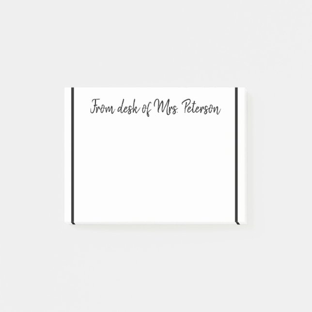 Post-it® une note d'ajouter nom de professeur simple bordur (Devant)