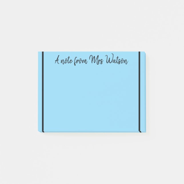 Post-it® une note d'ajouter nom de professeur simple bordur (Devant)