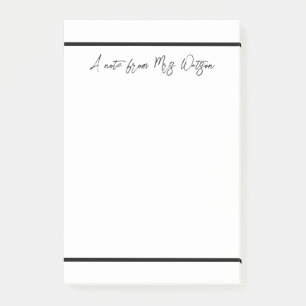Post-it® une note d'ajouter nom de professeur simple bordur