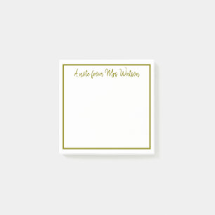 Post-it® une note d'ajouter nom de professeur simple bordur
