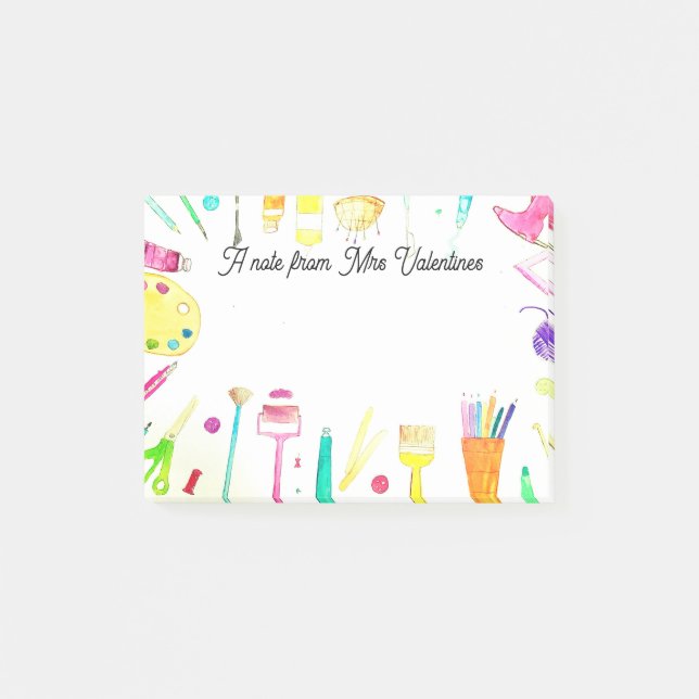 Post-it® Une note de l'aquarelle des crayons de l'enseignan (Devant)
