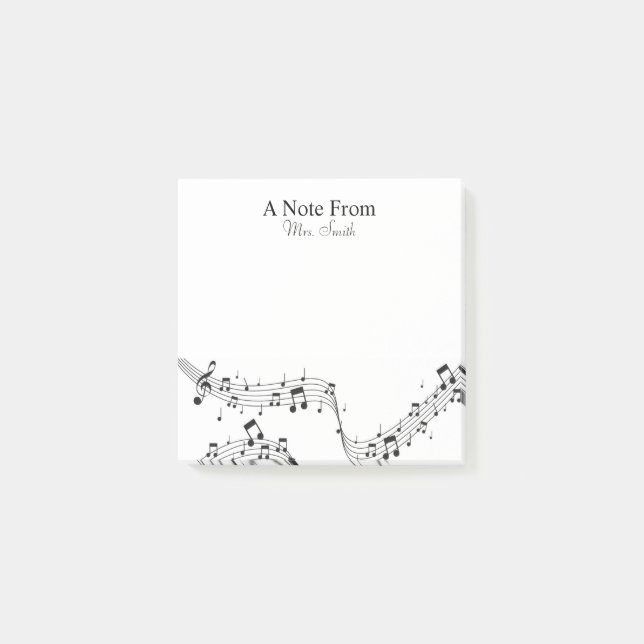 Post-it® Une Note De Musique Note Musicien Motif Whimsical (Devant)