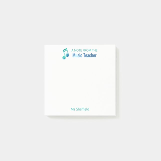 Post-it® Une note du musical personnalisé de professeur de (Devant)