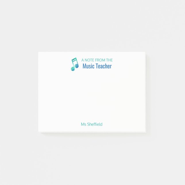 Post-it® Une note du musical personnalisé de professeur de (Devant)