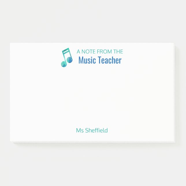 Post-it® Une note du musical personnalisé de professeur de (Devant)