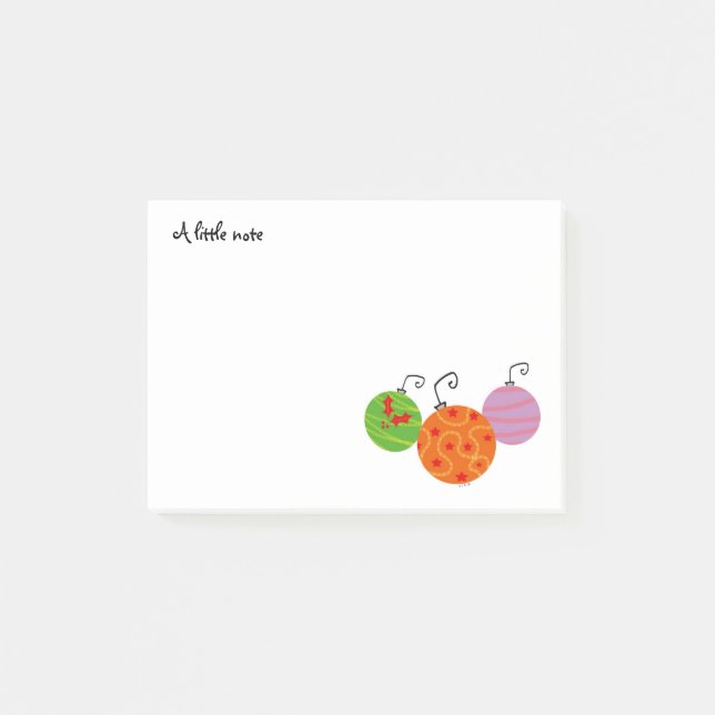 Post-it® une petite note (boules d'arbre de Joyeux Noël) (Devant)