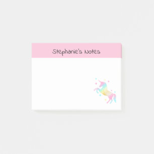 Post-it® Unicorne arc-en-ciel personnalisée