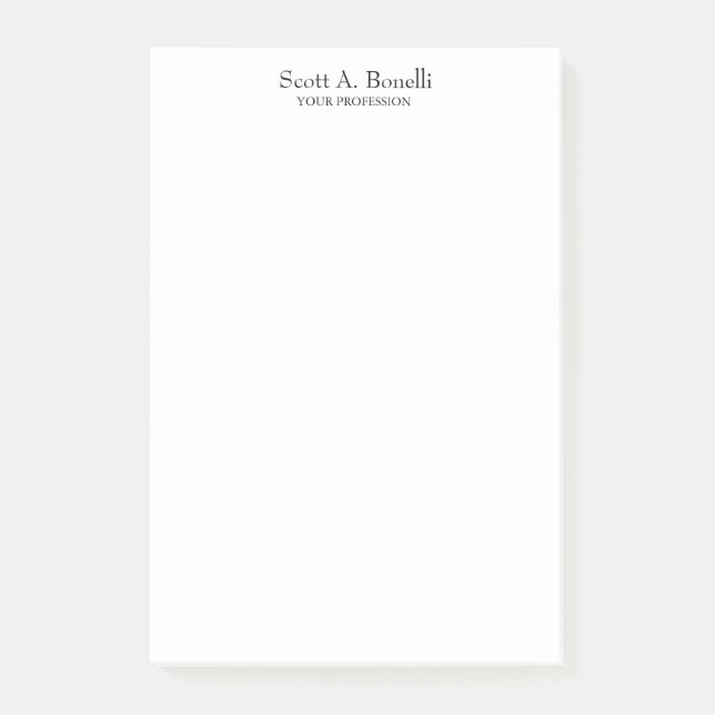 Post-it® Unique Élégant Plain Simple Blanc Spécial (Devant)