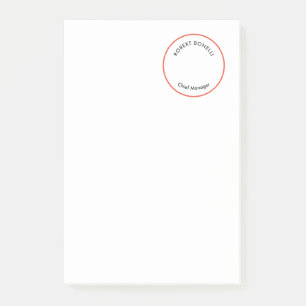 Post-it® Unique moderne minimaliste rouge noir blanc courbu