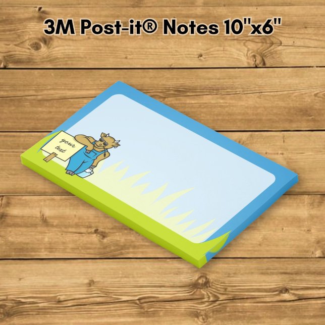 Post-it® Vache avec panneau (Créateur téléchargé)