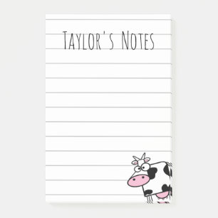 Post-it® Vache de dessin animé mignonne et drôle avec pis