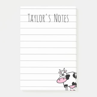 Post-it® Vache de dessin animé mignonne et drôle avec pis
