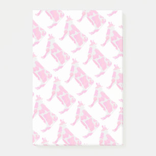 Post-it® Vache rose chaud et blanc Silhouette
