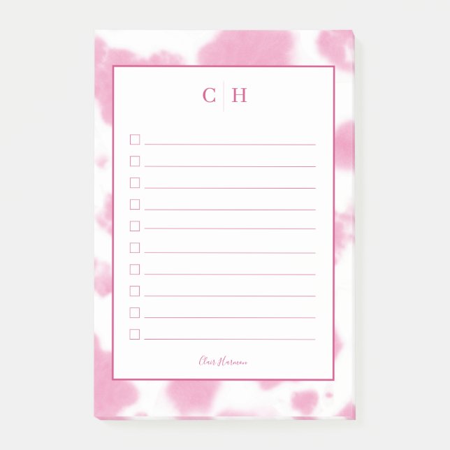 Post-it® Vache rose mignonne Imprimer Rodéo Occidental Mono (Devant)