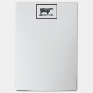 Post-it® Vache vintage gravant à l'eau-forte les notes